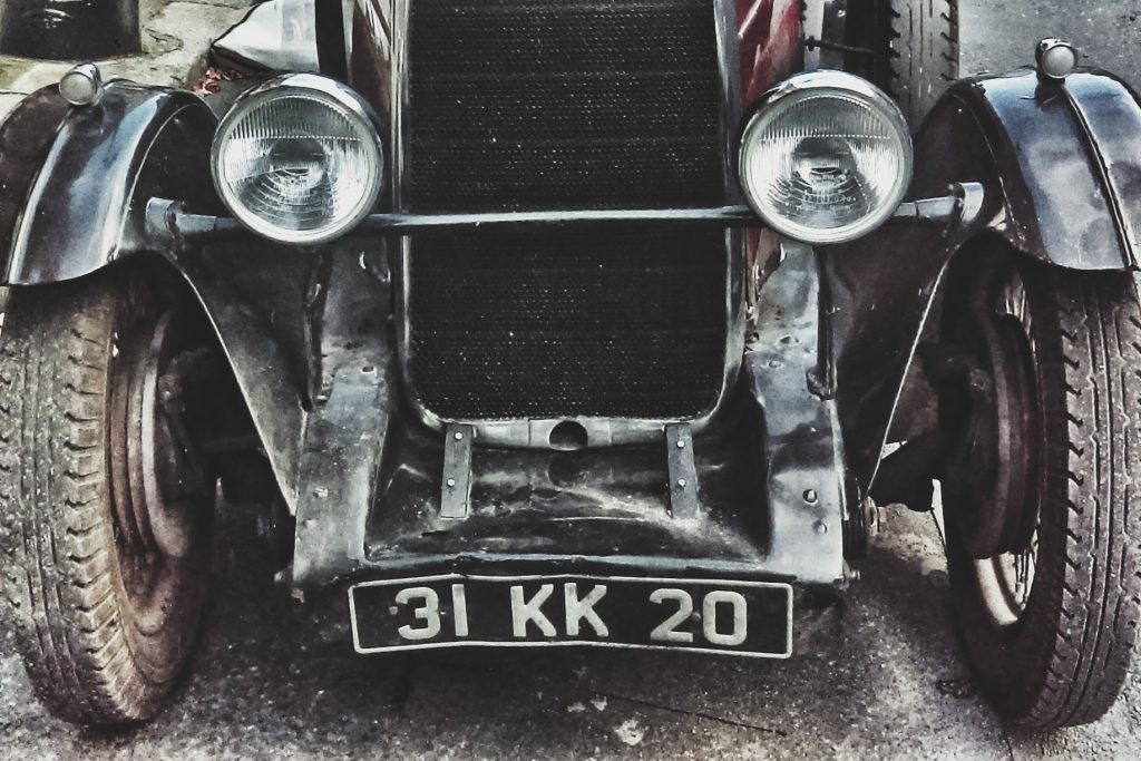 Car front and plate