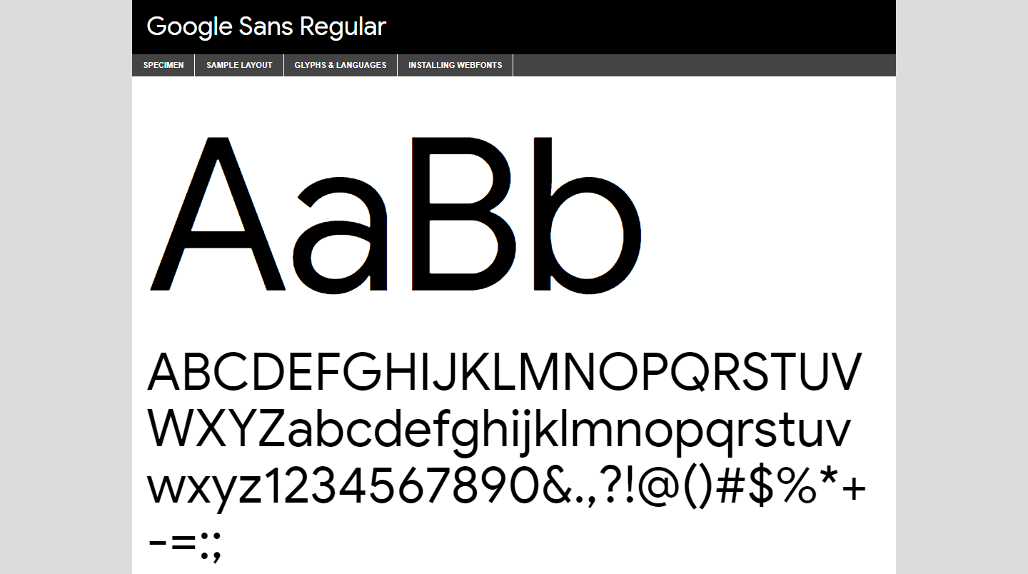 Google Sans - Font Preview